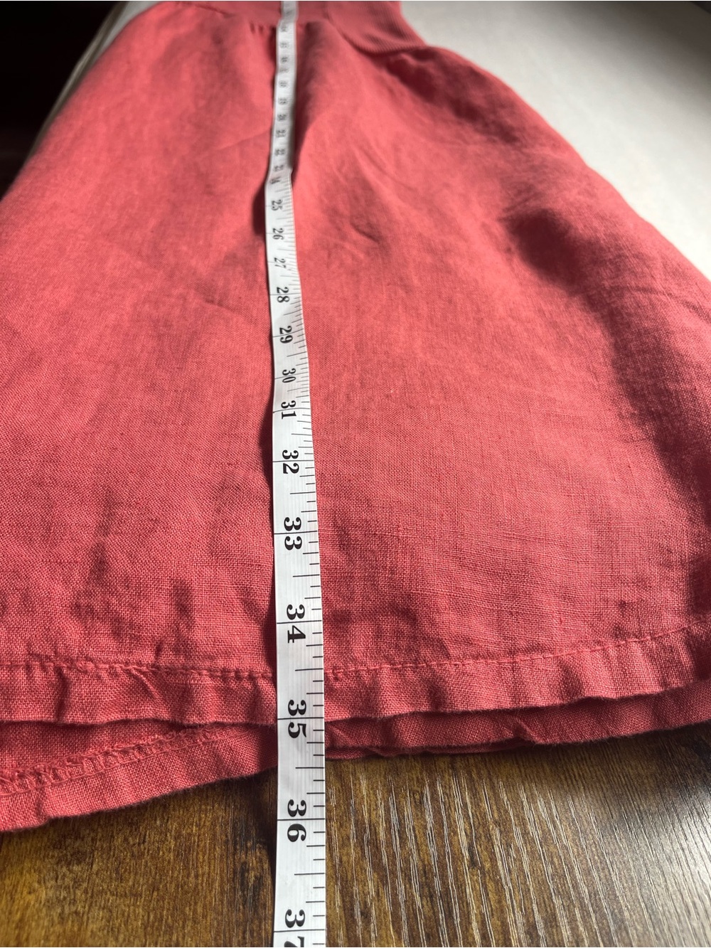 Terzo Millennio 100% Linen Sleeveless Coral Mini Dress with Cotton Panels Small - Picture 9 of 9
